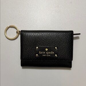Kate Spade Black Leather Keychain Wallet